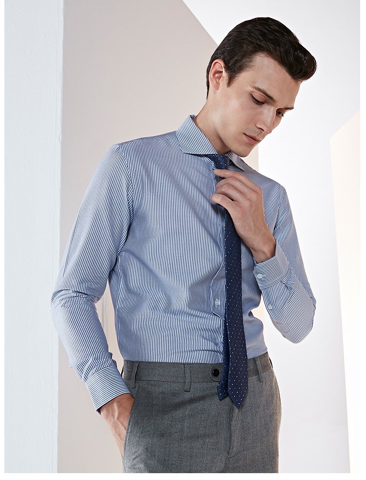 【专柜同款】2018法派秋冬新款男士休闲商务都市长袖衬衫