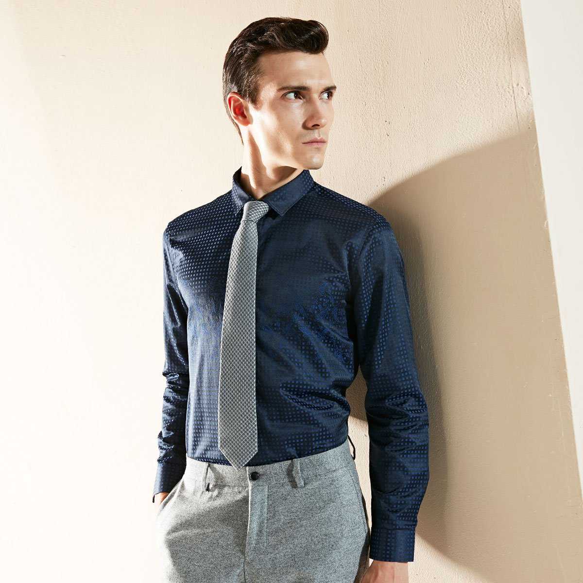 2018法派秋冬新款男士休闲商务长袖衬衫