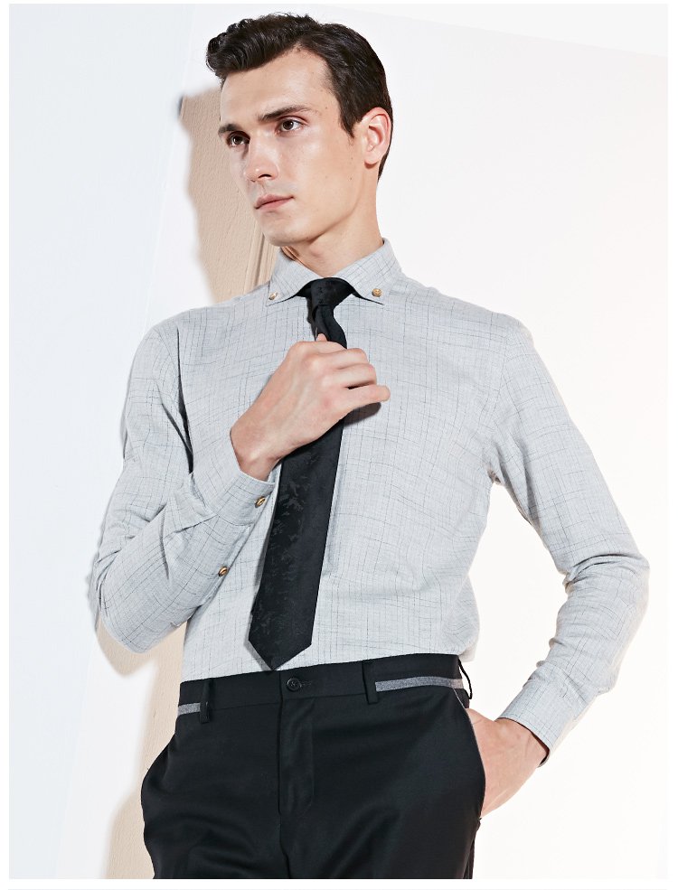 【专柜同款】2018法派秋冬新款男士休闲商务都市长袖衬衫