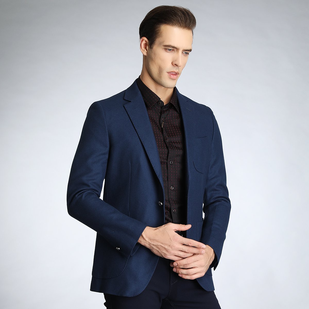 全羊毛商务休闲简约稳重男士单西服