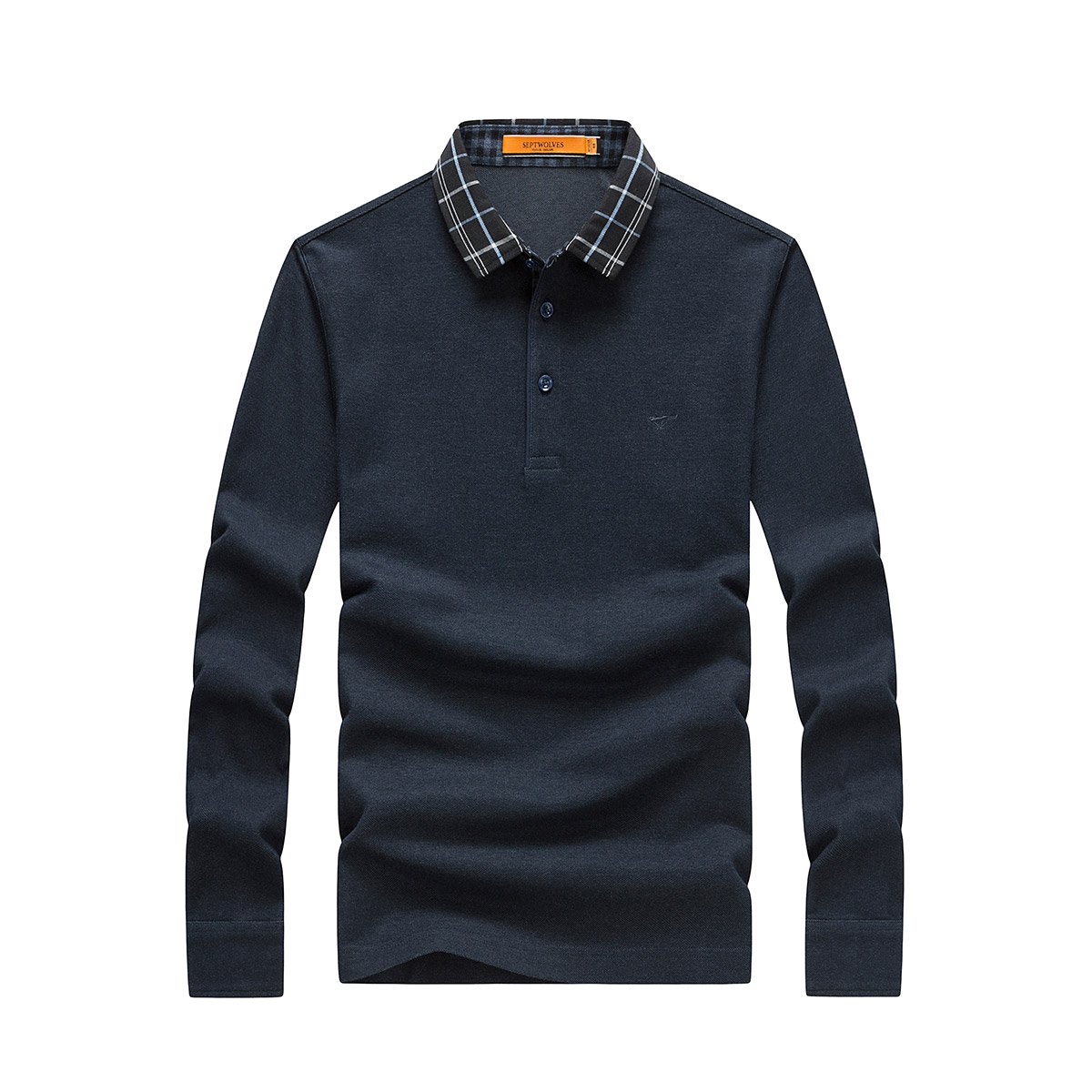 七匹狼长袖t恤2018秋季新款中青年丝光棉t恤男士翻领polo衫男装