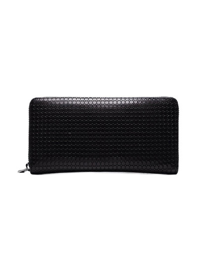 捷豹男士手包进口圆点纹牛皮拉链包男士手拿包男士手包