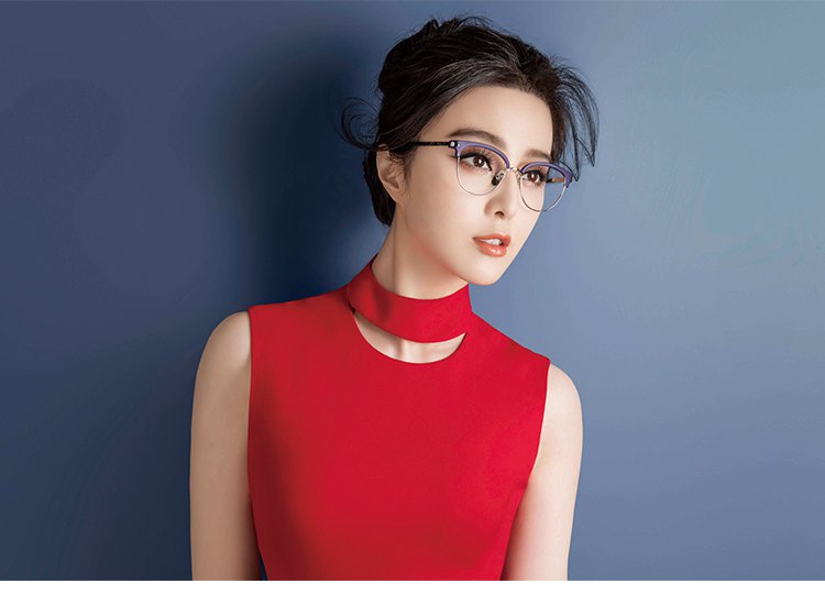 【帕莎】新款商务眼镜框女圆形半框眼镜架大脸光学架