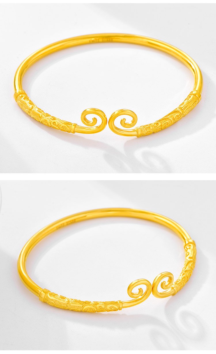 赛菲尔万足 爱你一万年金箍咒足金999.9黄金手镯女士(计价)