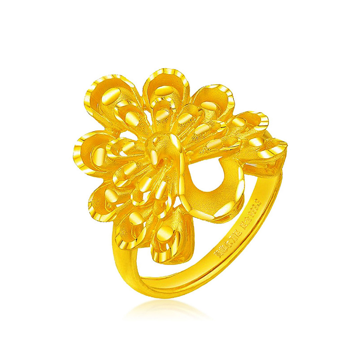 赛菲尔万足 孔雀开屏足金999.9女士黄金戒指活口(计价)