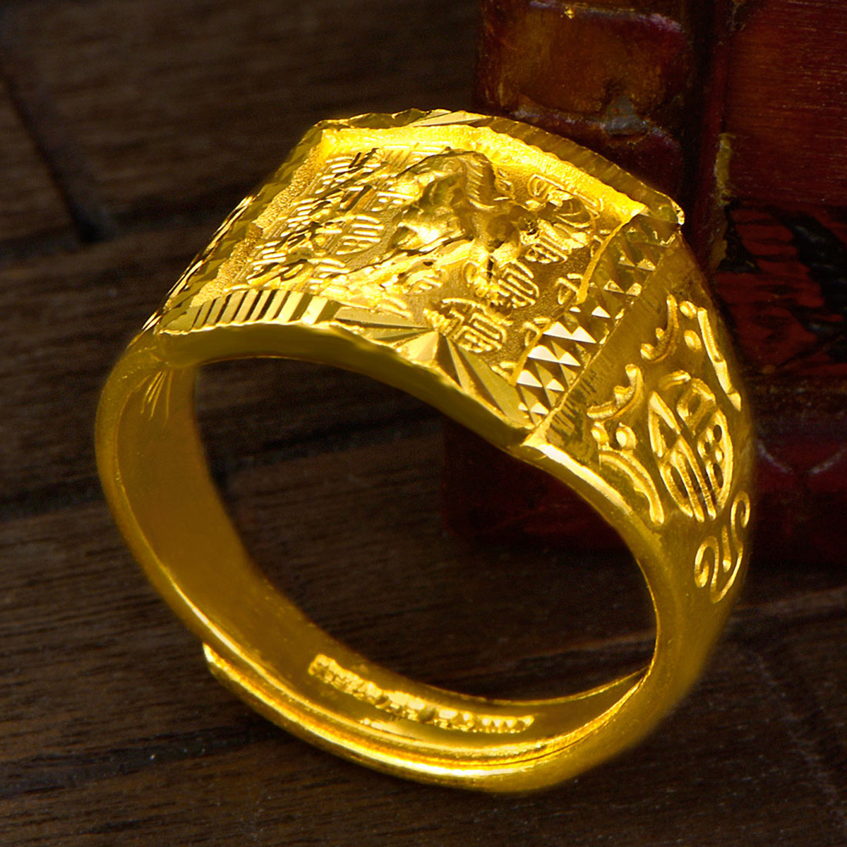 藏式黄金戒指男士图片(藏式黄金戒指款式大全图片)