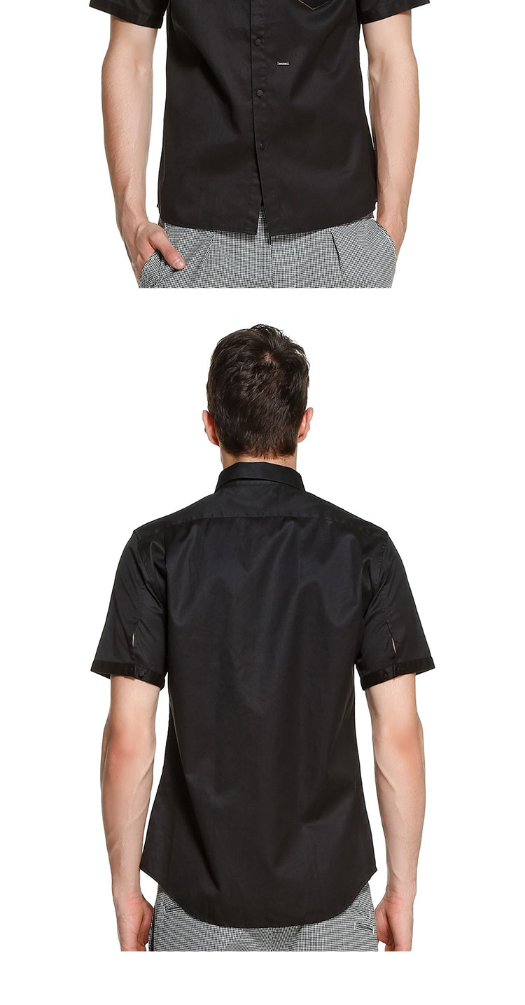 blackgateone潮搭休闲印花短男士袖翻领衬衫