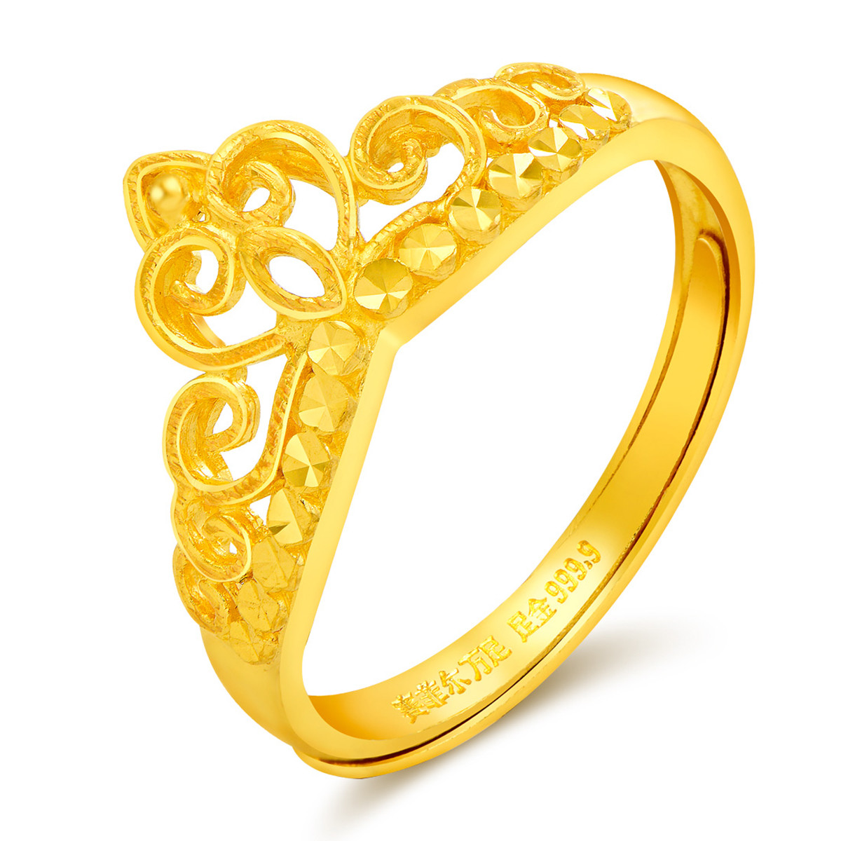 赛菲尔万足 皇冠足金999.9女士黄金戒指(计价)