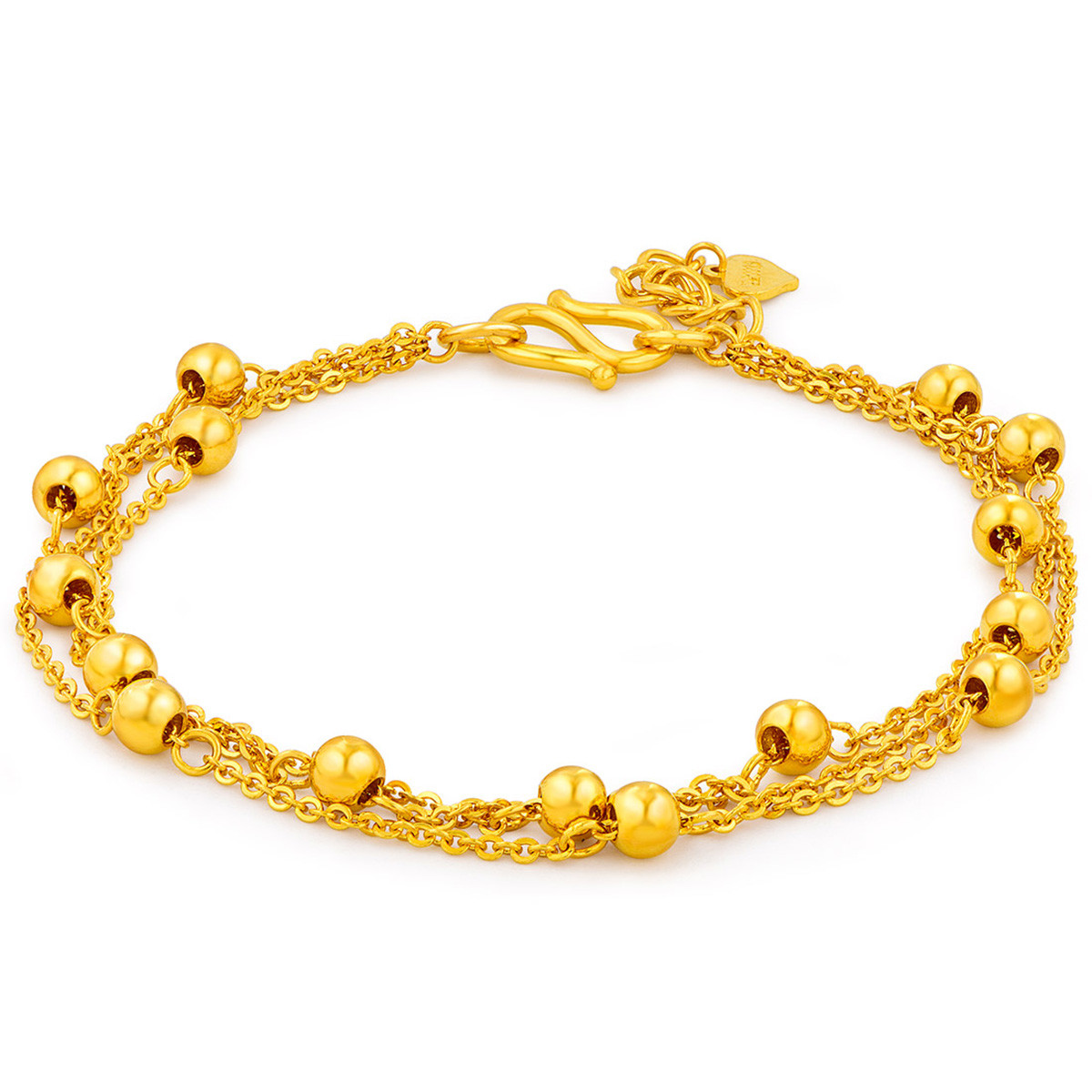 赛菲尔万足满天星足金999.9转运珠黄金手链女款计价