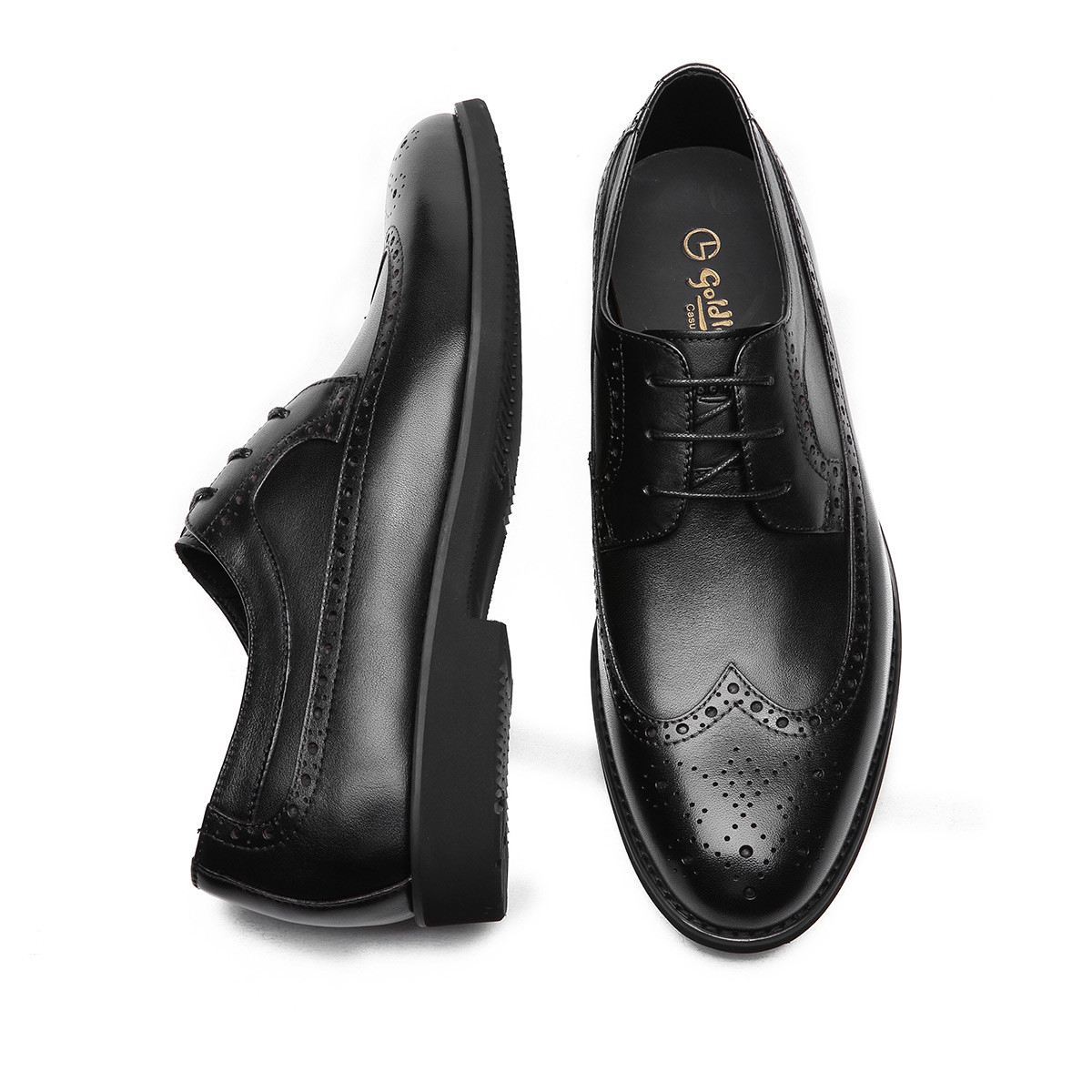 2018男鞋职场正装男士商务鞋男士皮鞋布洛克鞋