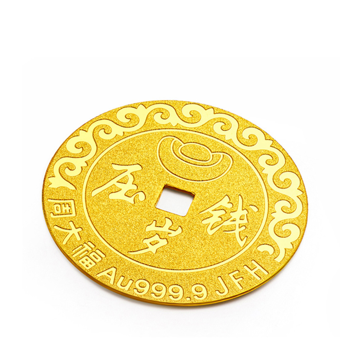 周大福 压岁钱日升月恒足金黄金金币(约:2g)