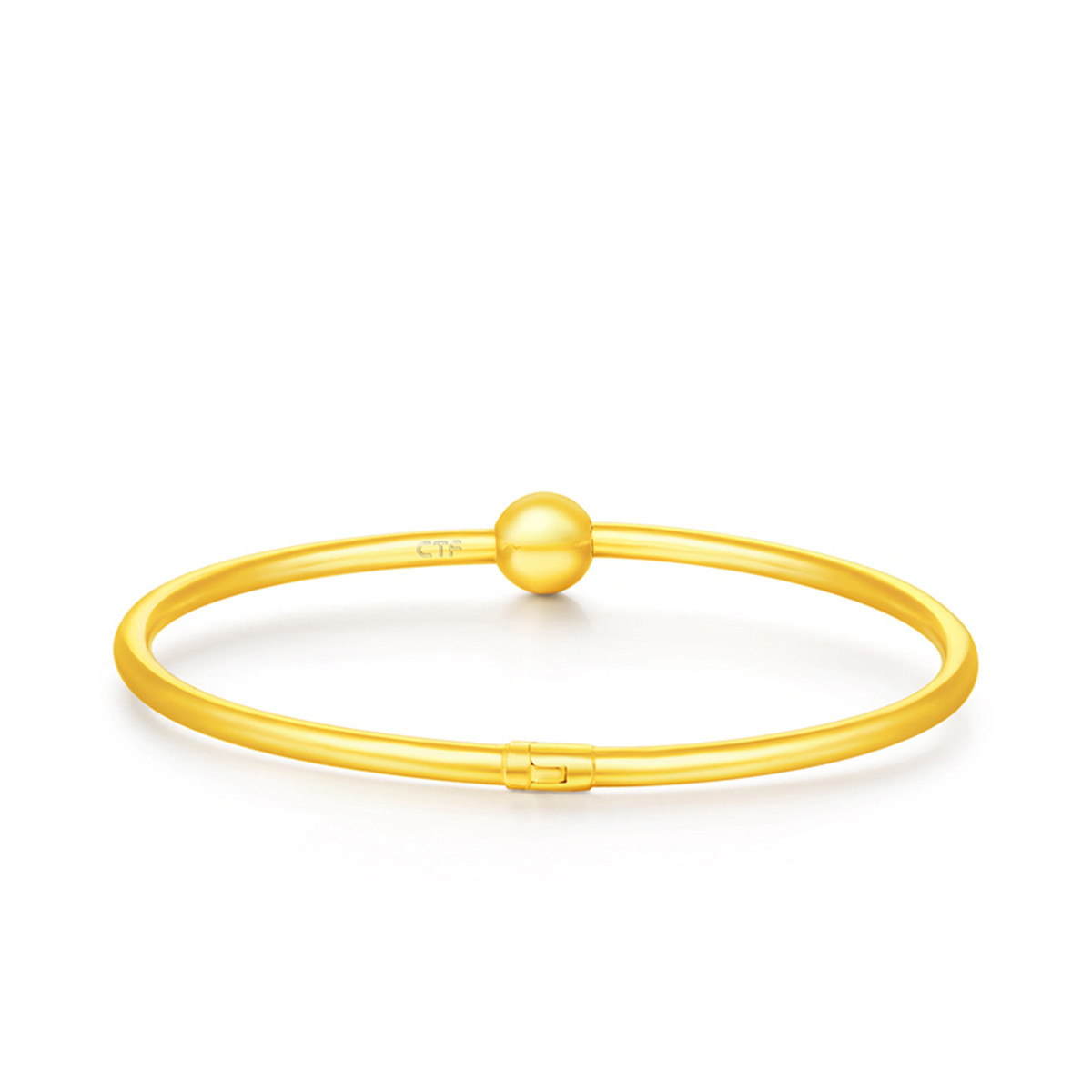 周大福【旗舰店】 婚嫁 椭圆形实心 足金黄金手镯