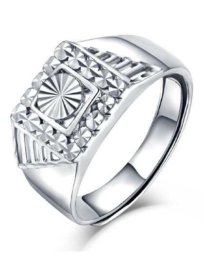 天美pt950铂金戒指男白金男戒指环宽面男士戒指