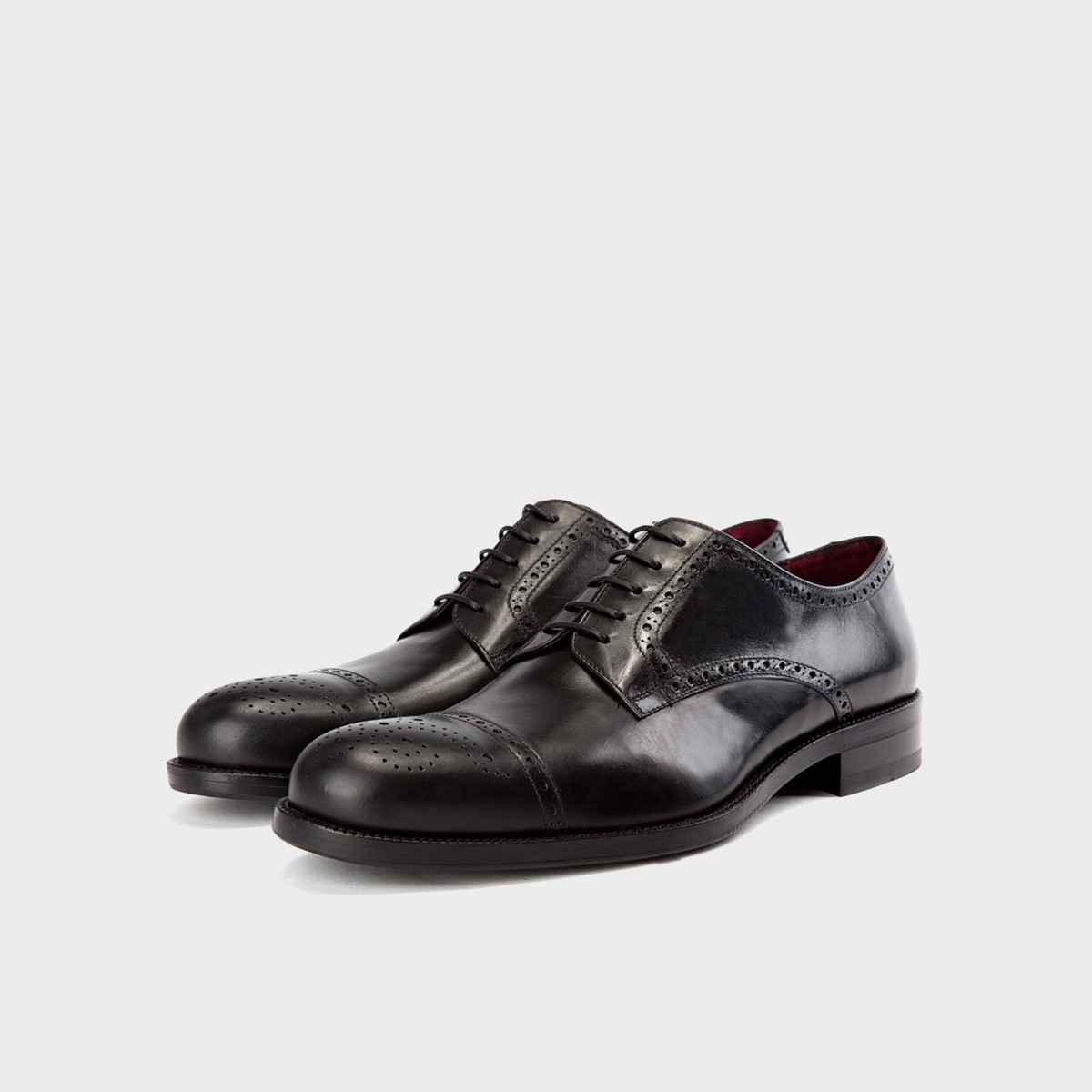 意大利职场正装系带牛皮布洛克鞋男士商务鞋男士皮鞋