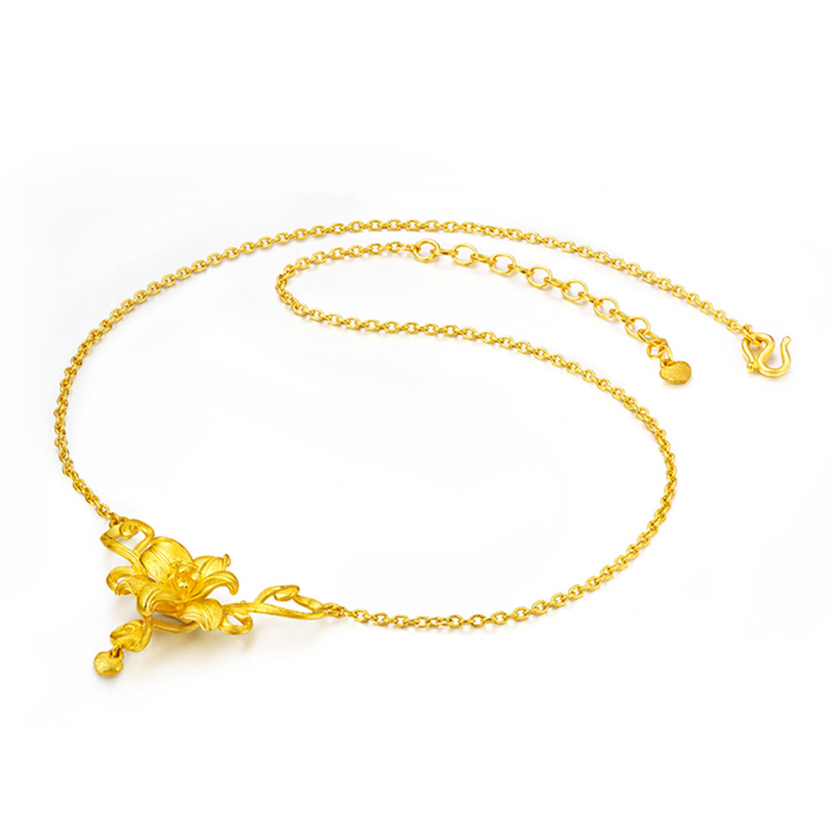 周大福 花月佳期 百合足金黄金项链/吊坠