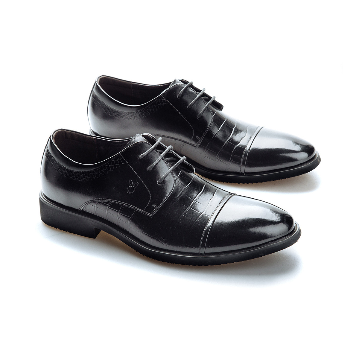 黑色鳄鱼压纹三接头休闲皮鞋男士商务鞋男皮鞋男鞋皮鞋男士皮鞋