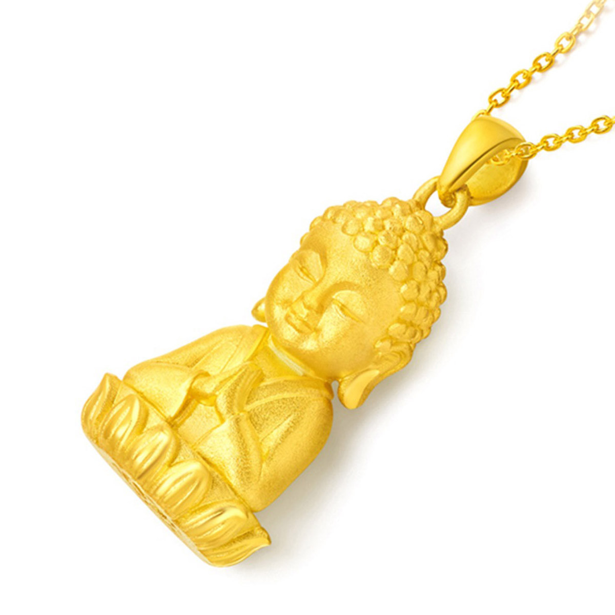 周大福 如来佛祖 莲花宝座 足金黄金吊坠