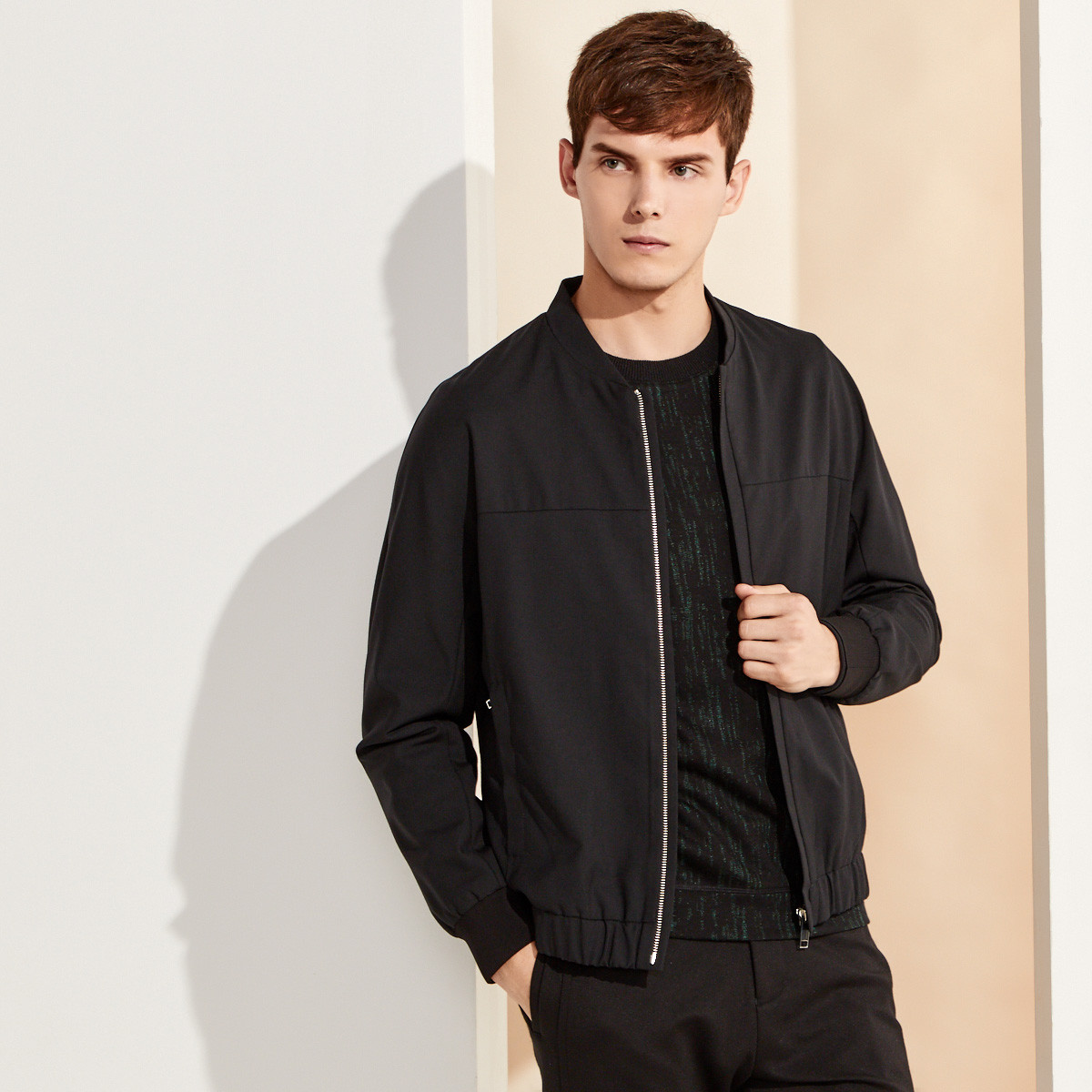 爵度男装特惠专场秋冬新款男款时尚休闲简约纯色夹克衫外套gwhgw5129