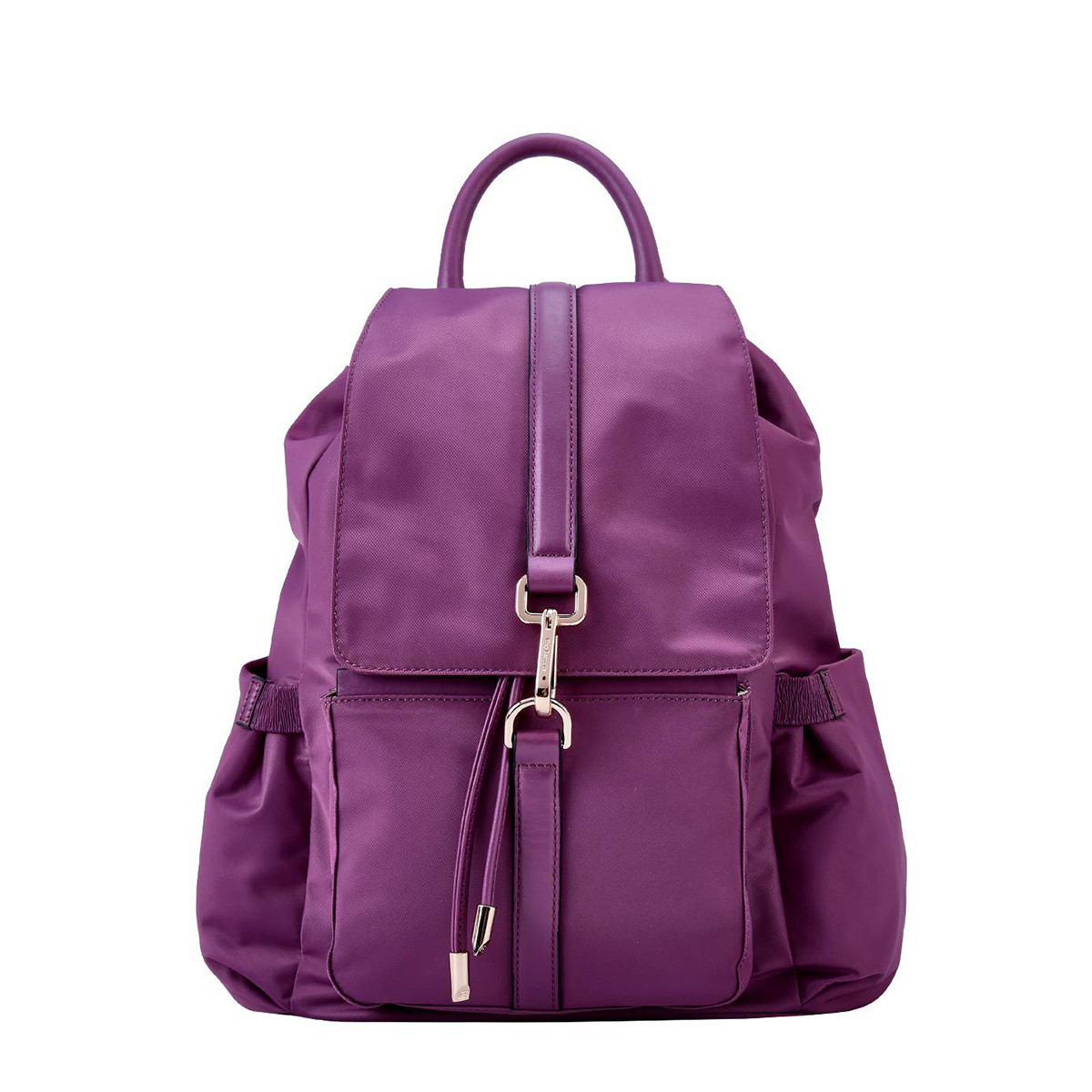 姬龙雪女士布配皮时尚休闲双肩背包