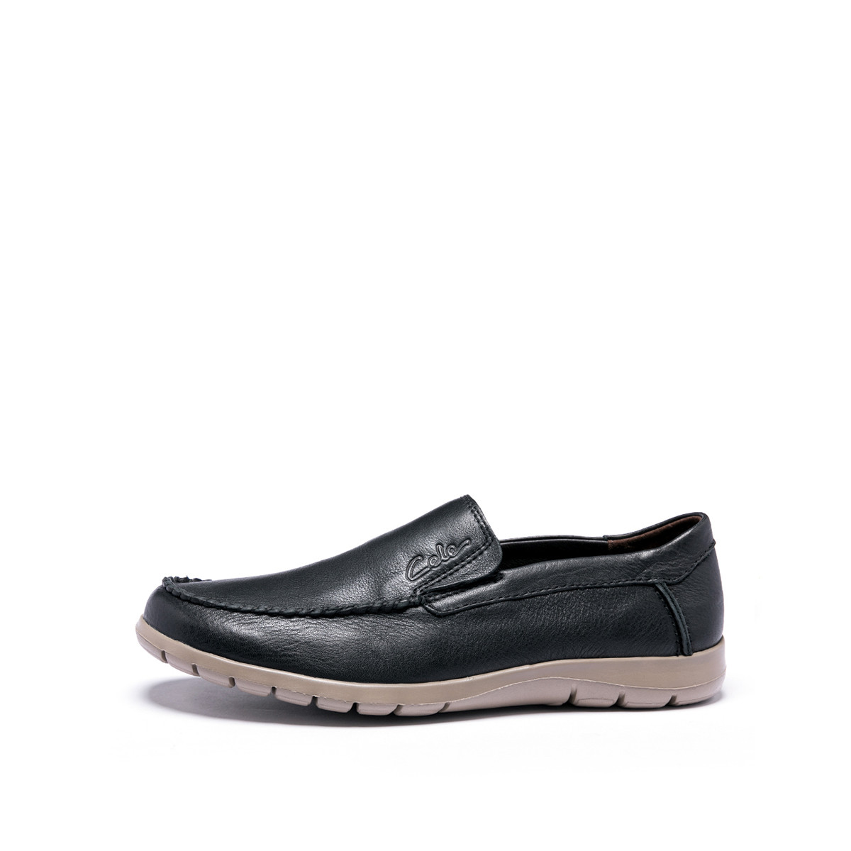 新品轻盈舒适柔软耐折套脚商务休闲鞋一脚蹬男士皮鞋策乐男鞋