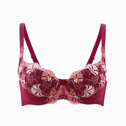 大杯包容 —曼黛玛琏内衣专场曼黛玛琏高雅刺绣蕾丝舒适透气内衣侧收