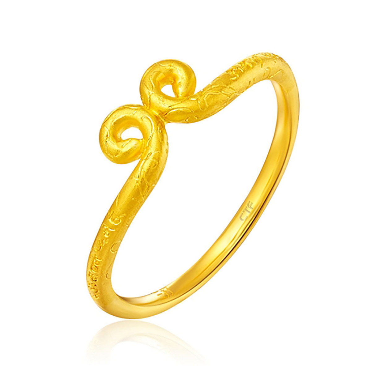 周大福 西游记三打系列紧箍咒足金黄金戒指男款