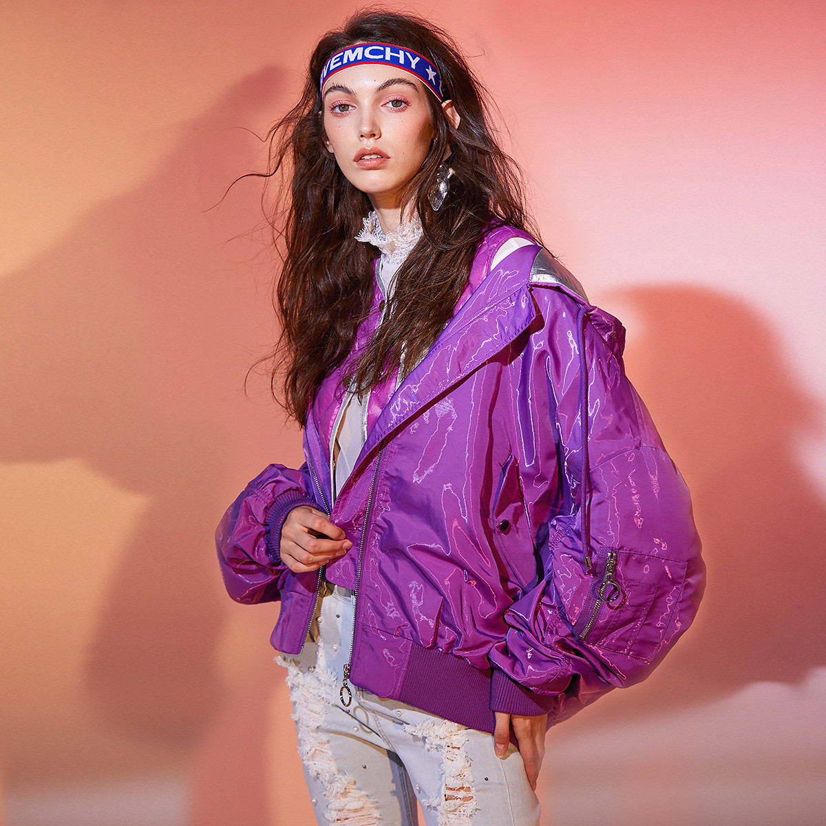 chichy品牌潮酷慵懒风廓形落肩羽绒服