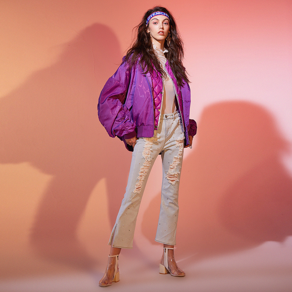 chichy品牌潮酷慵懒风廓形落肩羽绒服