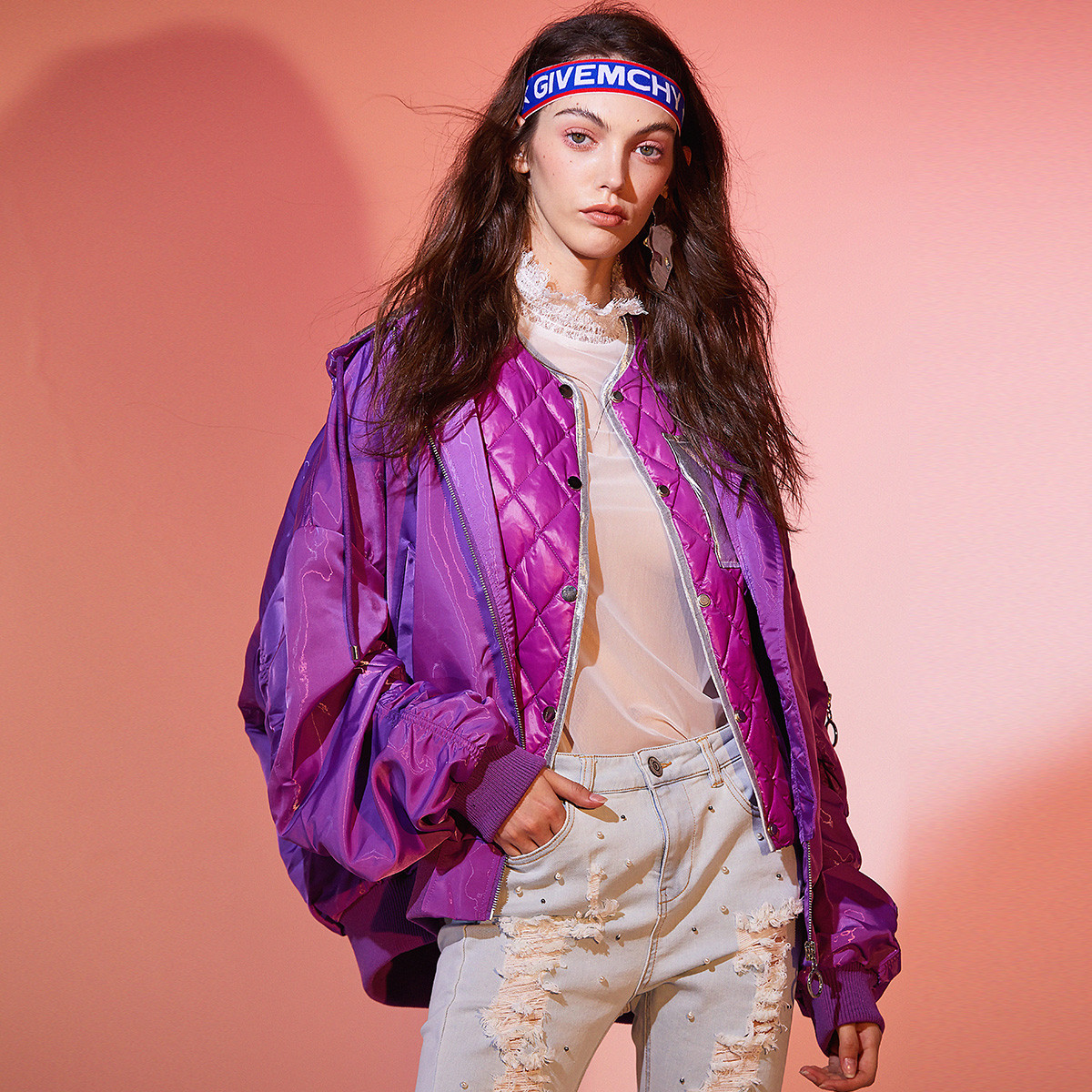 chichy品牌潮酷慵懒风廓形落肩羽绒服