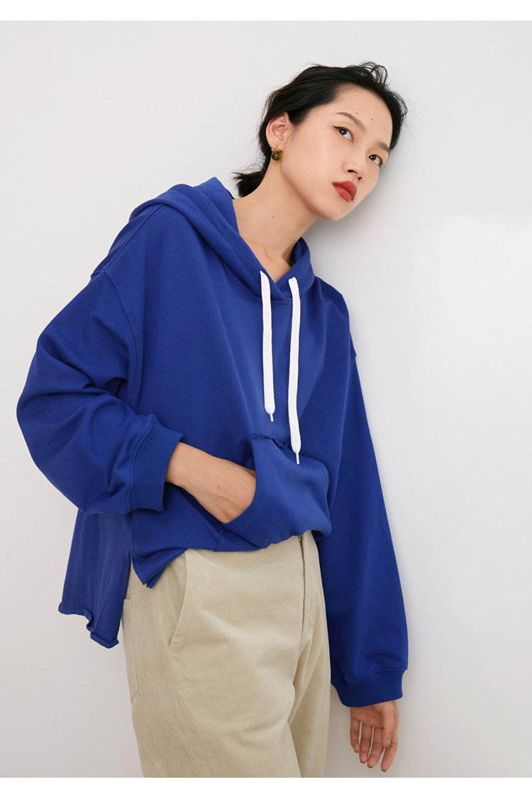 森宿春新款粉粉嫩嫩三色连帽卫衣女