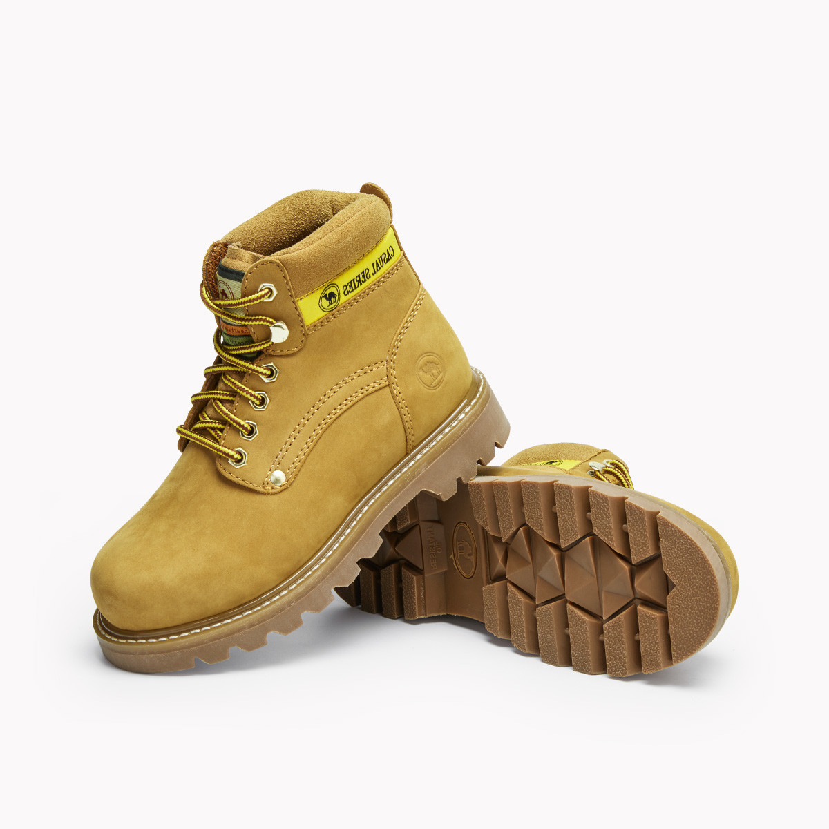 骆驼牌 女靴真皮户外潮流休闲护踝马丁保暖高帮工装靴