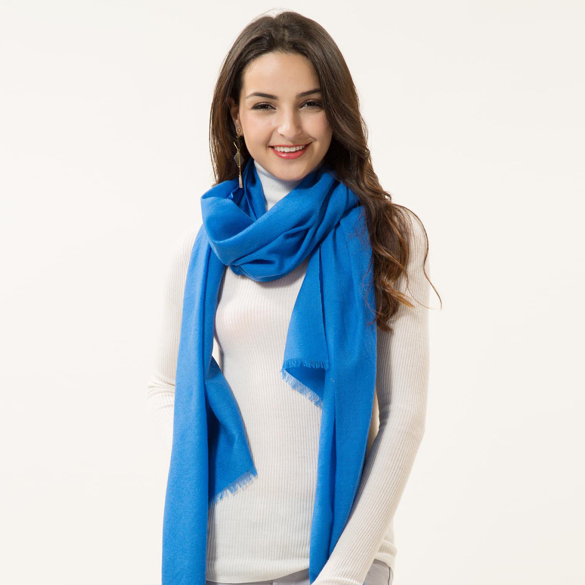 春夏薄款空调巾防晒巾新品纯色长巾轻奢超大款空调披肩