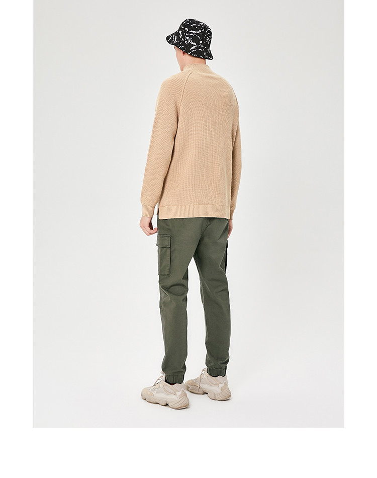 爱肯aiken男装清仓档期 森马潮牌冬季新款莫兰迪色系半高领插肩袖男士