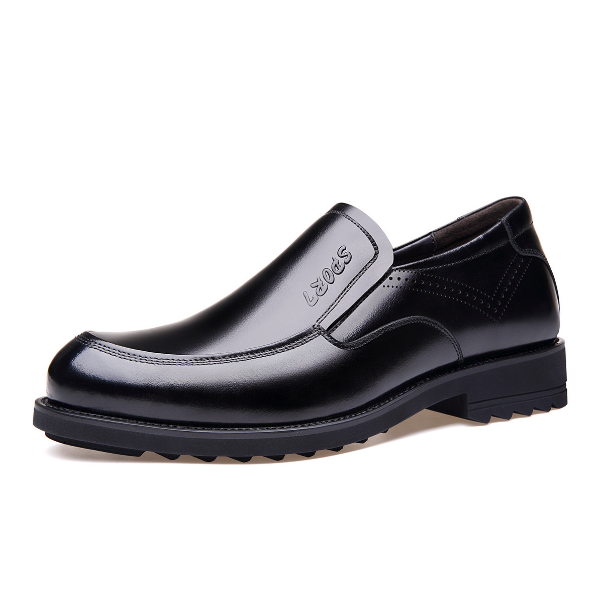 太子龙男鞋内增高鞋简约商务男士头层牛皮舒适百搭套脚商务休闲皮鞋