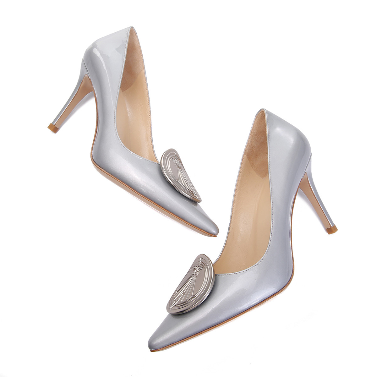 【明星都在穿的皇冠鞋】女王系列 珠光漆皮尖头皇冠高跟鞋