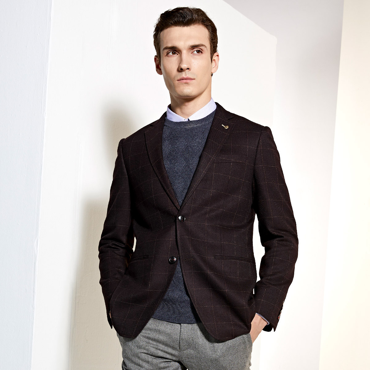 法派冬季男士外套男士西服西装单件西服