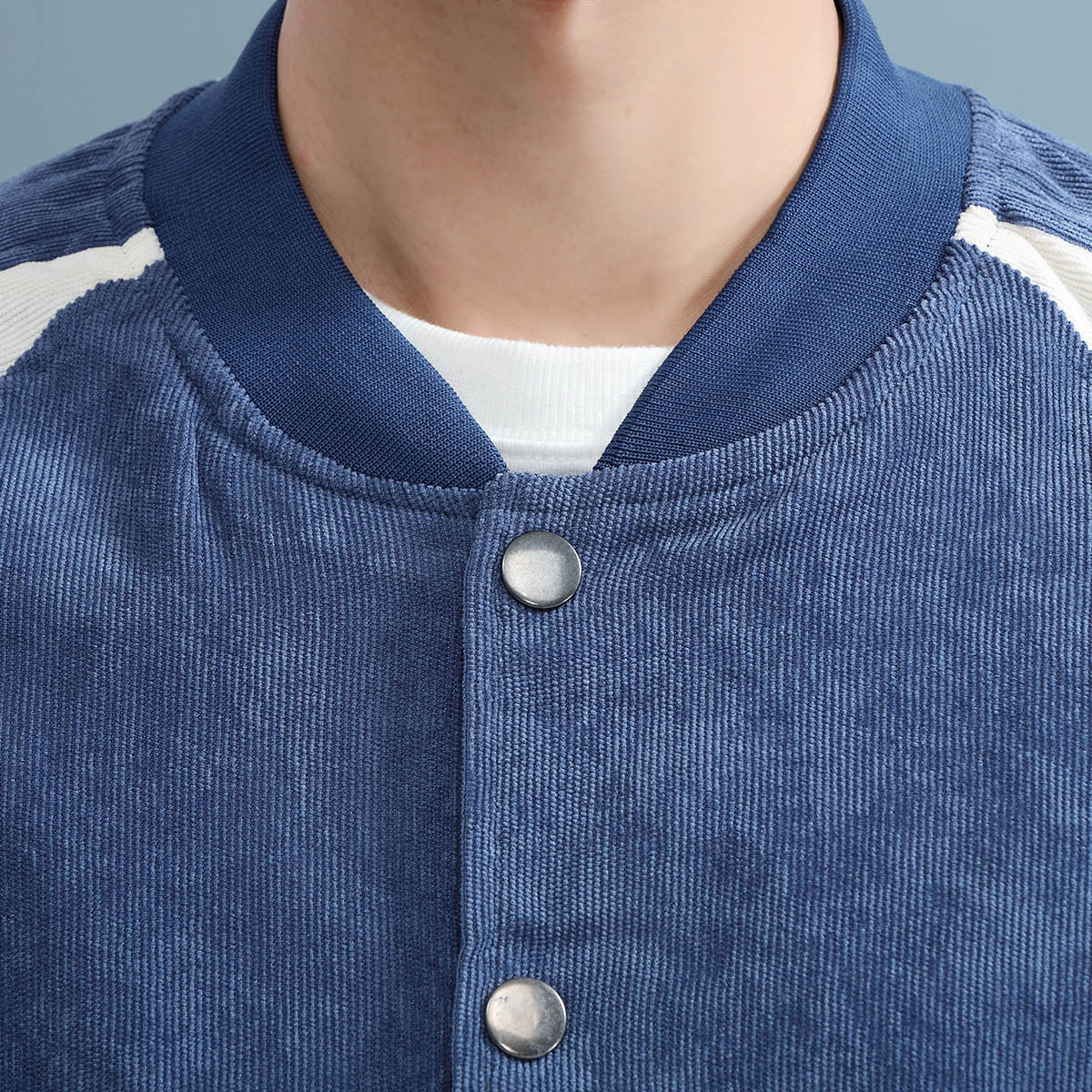 2018秋季新款棒球领插上肩袖青春时尚撞色休闲男士夹克