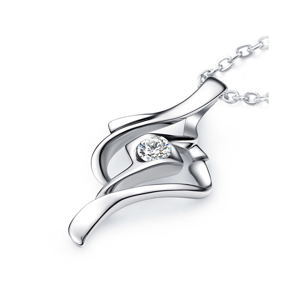 周大福 时尚铂金吊坠