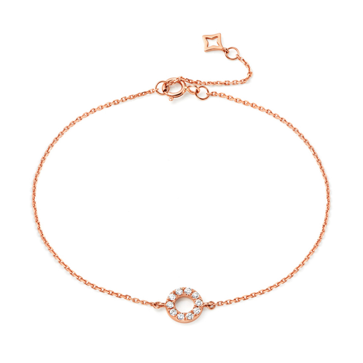 周大福【旗舰店】 小心意-y时代系列18k金镶钻石手链