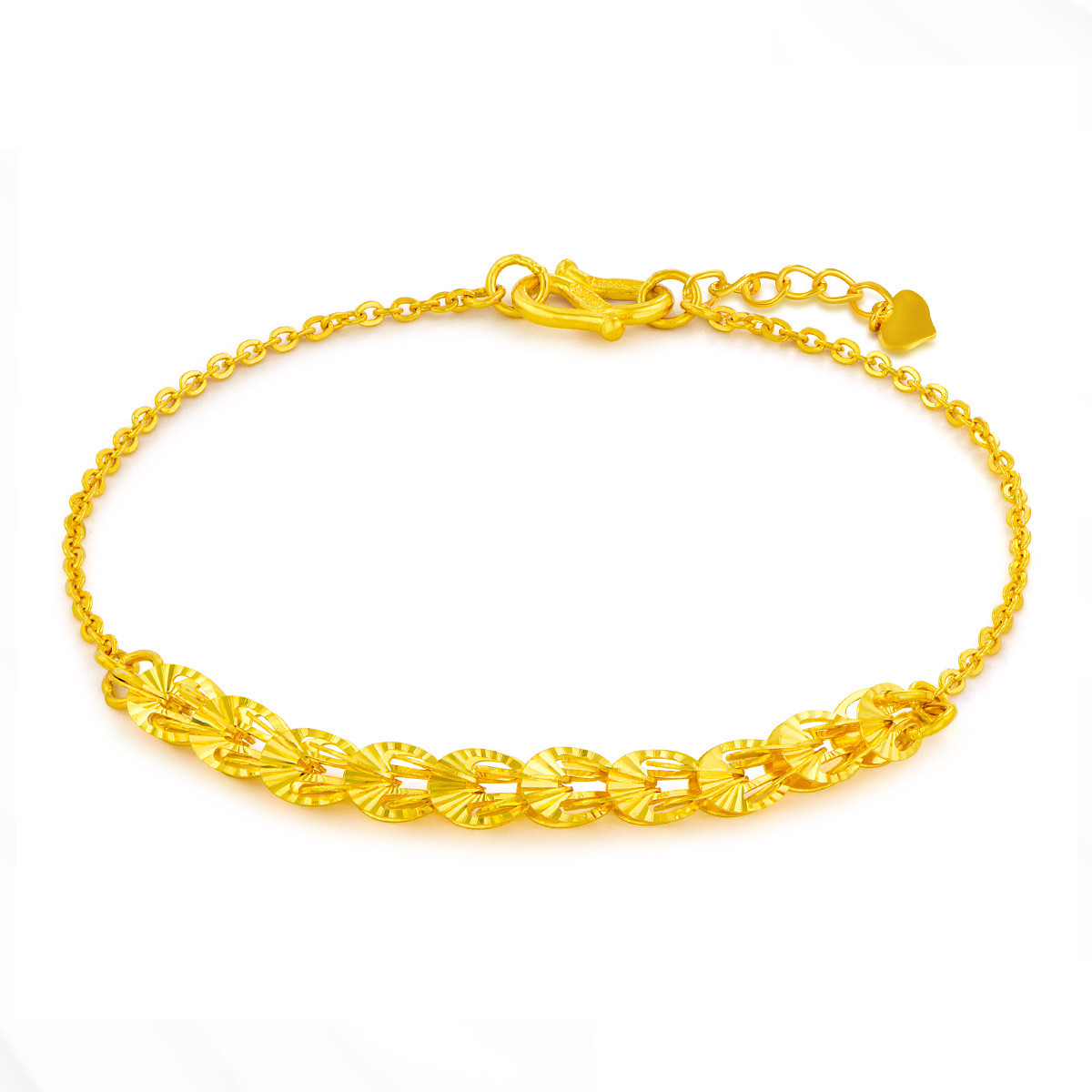 赛菲尔万足 孔雀羽足金999.9黄金手链女款(计价)