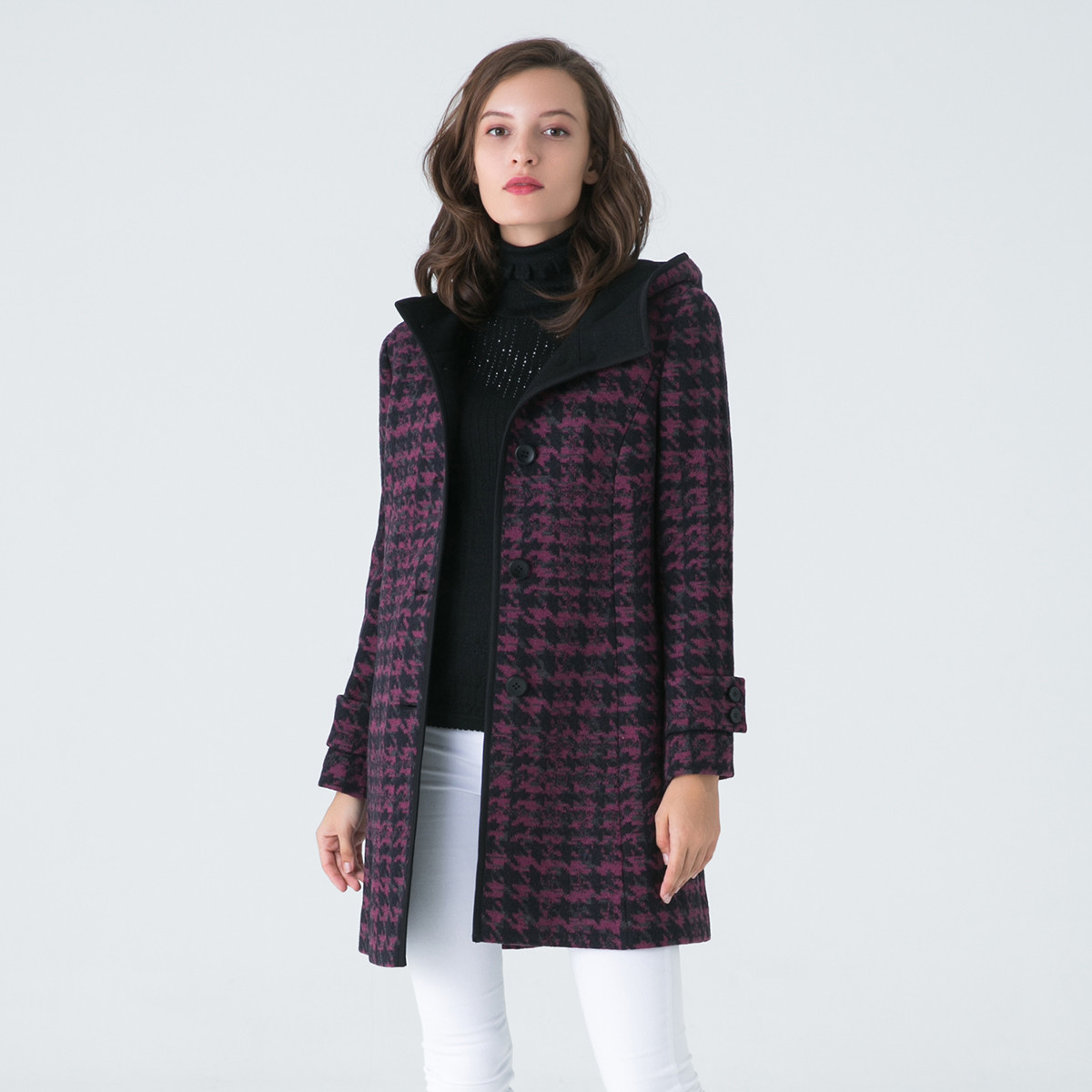 meiermei/玫而美百搭连帽休闲通勤大衣