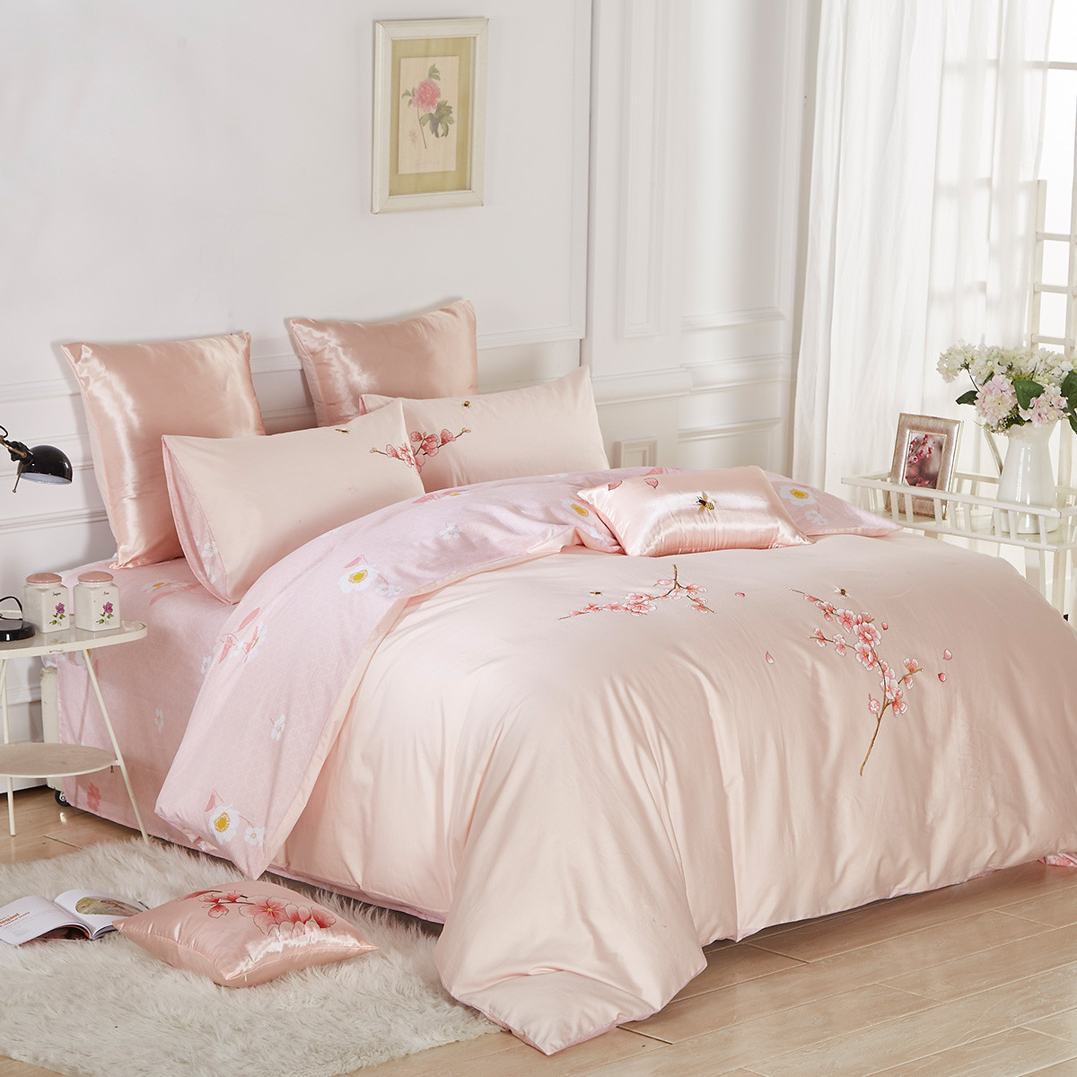 【全棉绣花四件套】高端全棉绣花床上用品纯棉四件套