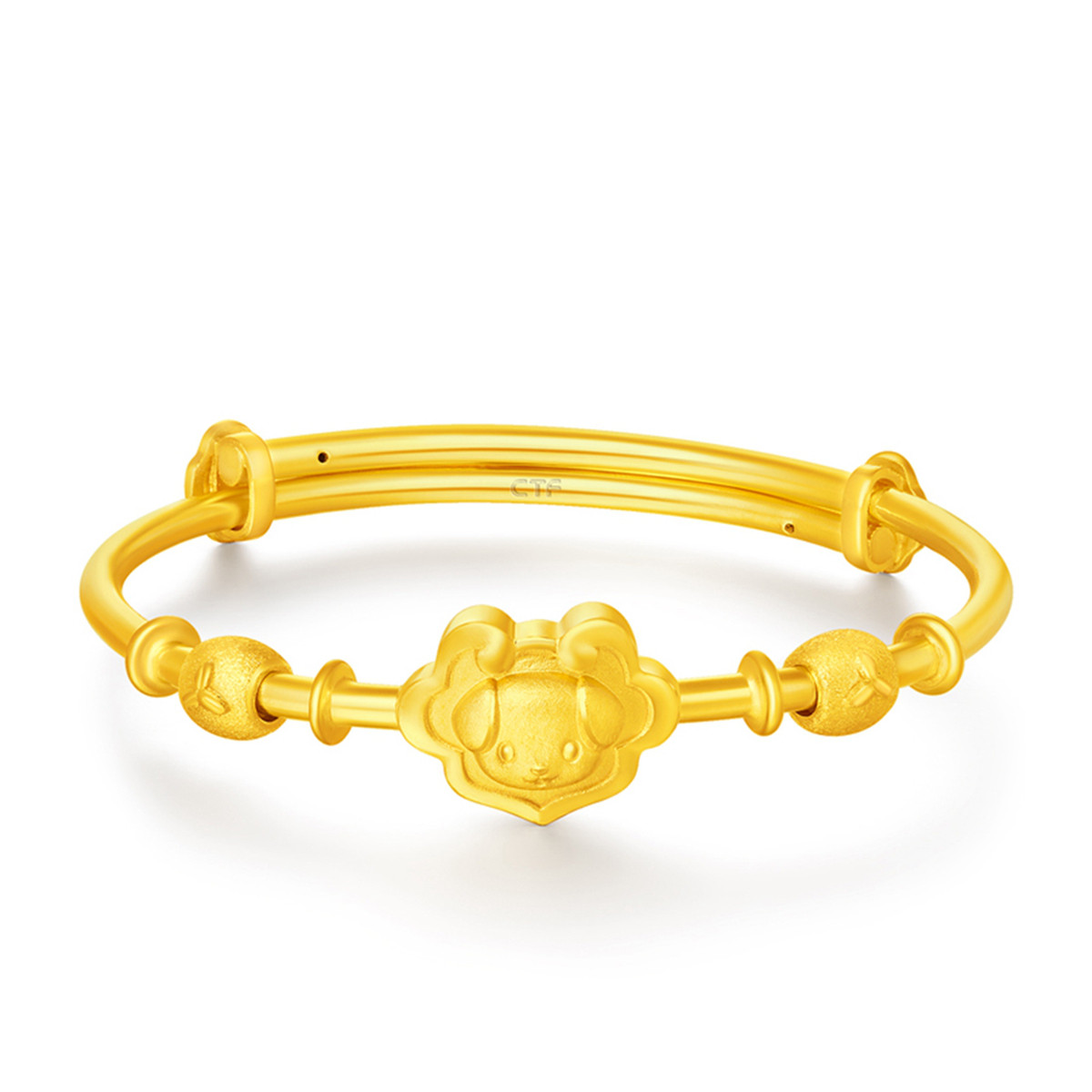 周大福 吉祥如意十二生肖狗儿童足金黄金手镯