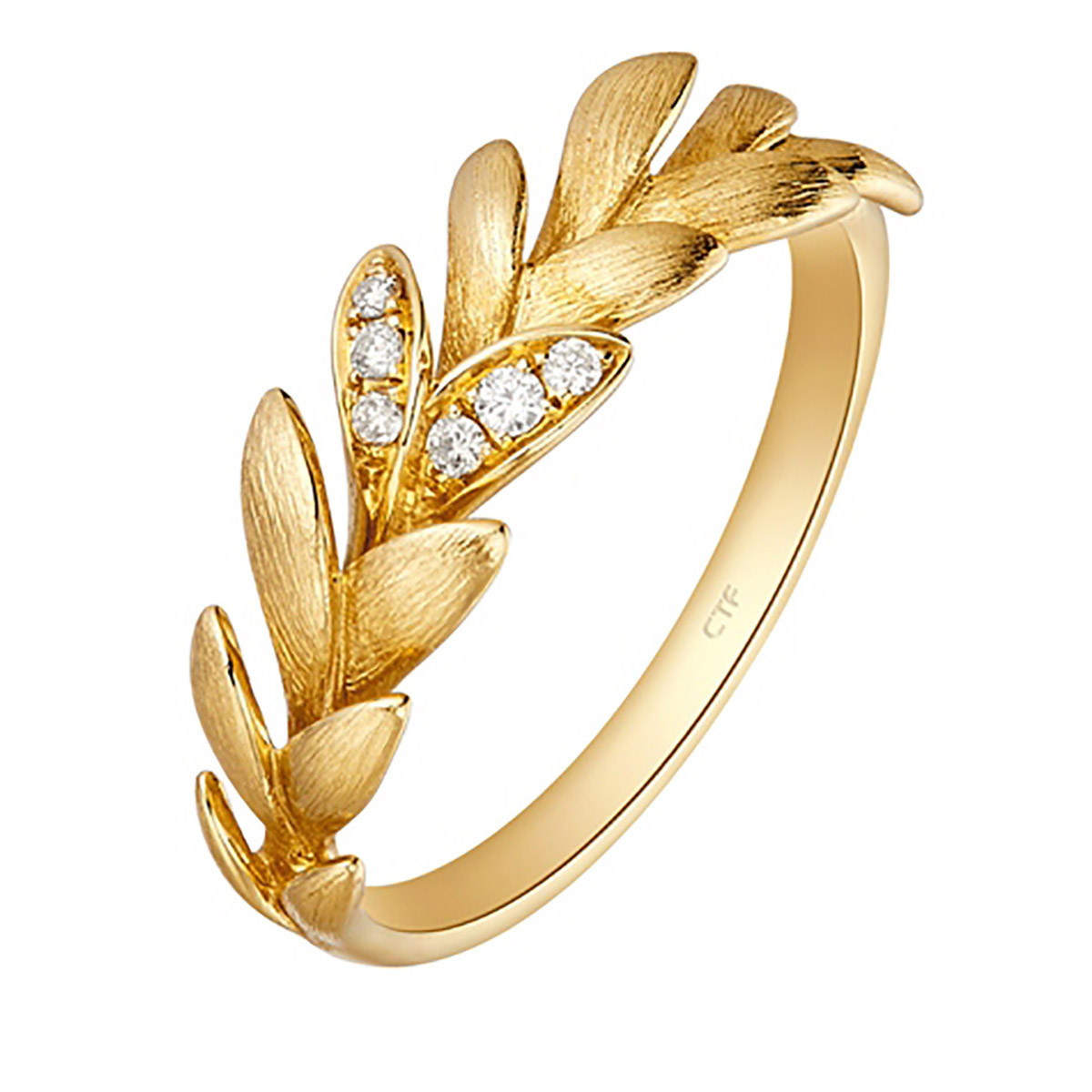 周大福 x秦舒培 橄榄枝18k金镶钻戒