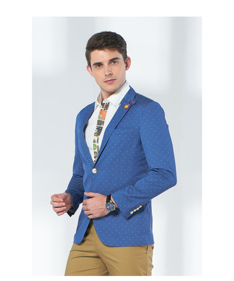 swsport/奔狼 时尚个性流行百搭海蓝色合体男士西服便西