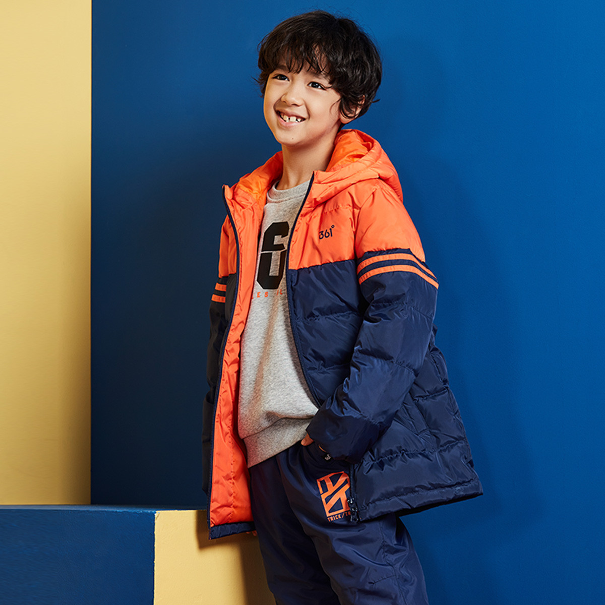 361度童装中大童男童羽绒服外套