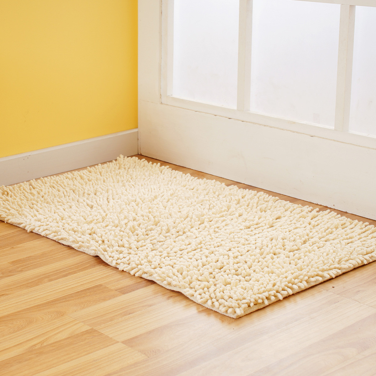 大号印度全棉雪尼尔米色长方形地毯