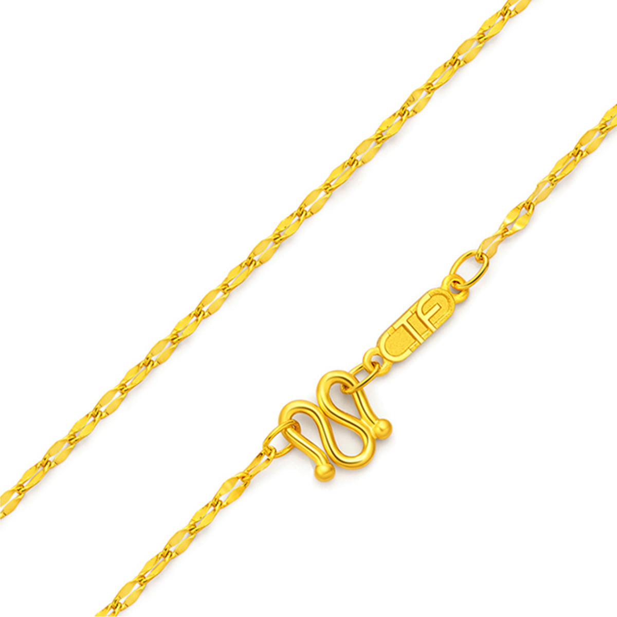 周大福 环环相扣 足金黄金项链