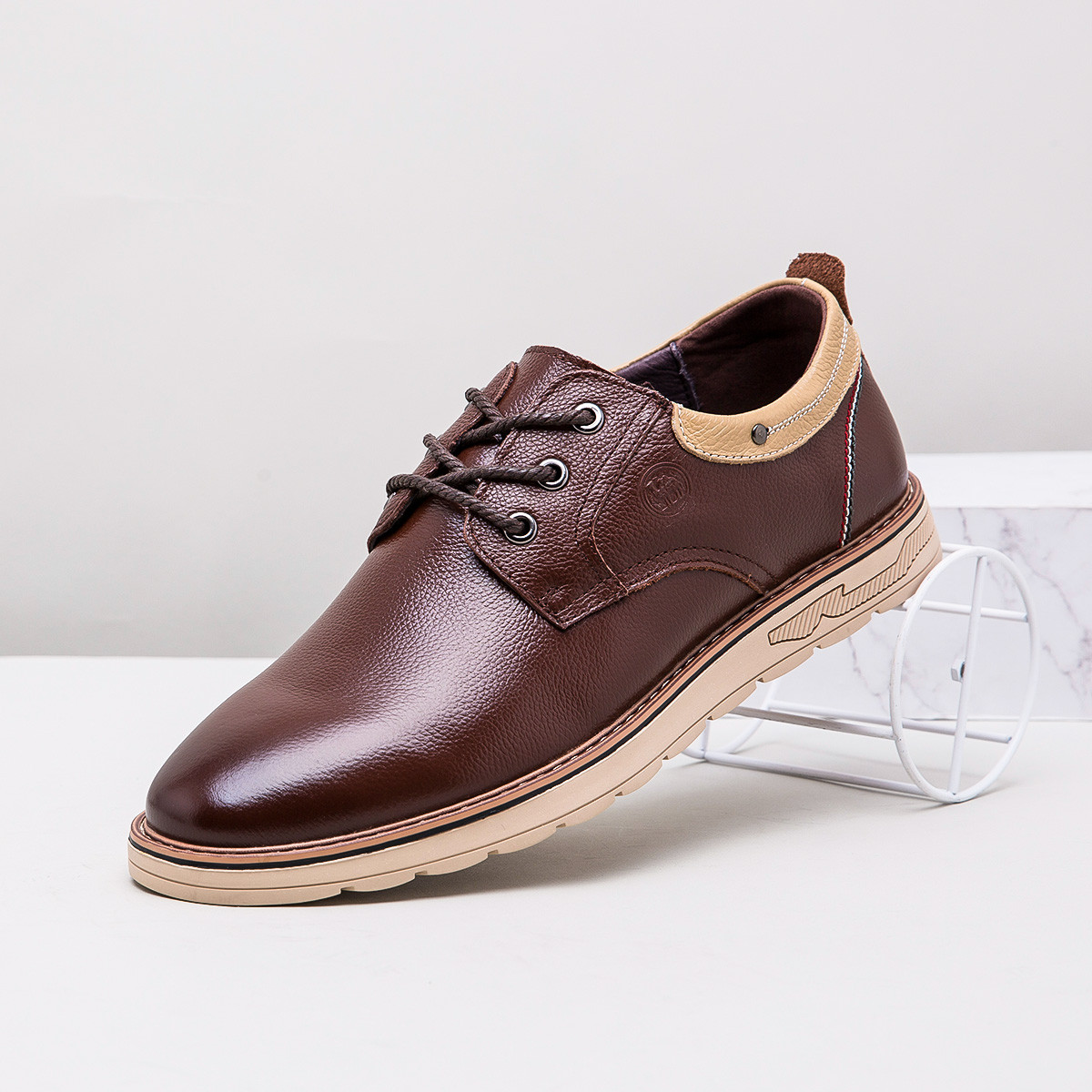 骆驼牌 男鞋头层牛皮 男款简约舒适耐穿时尚休闲生活鞋