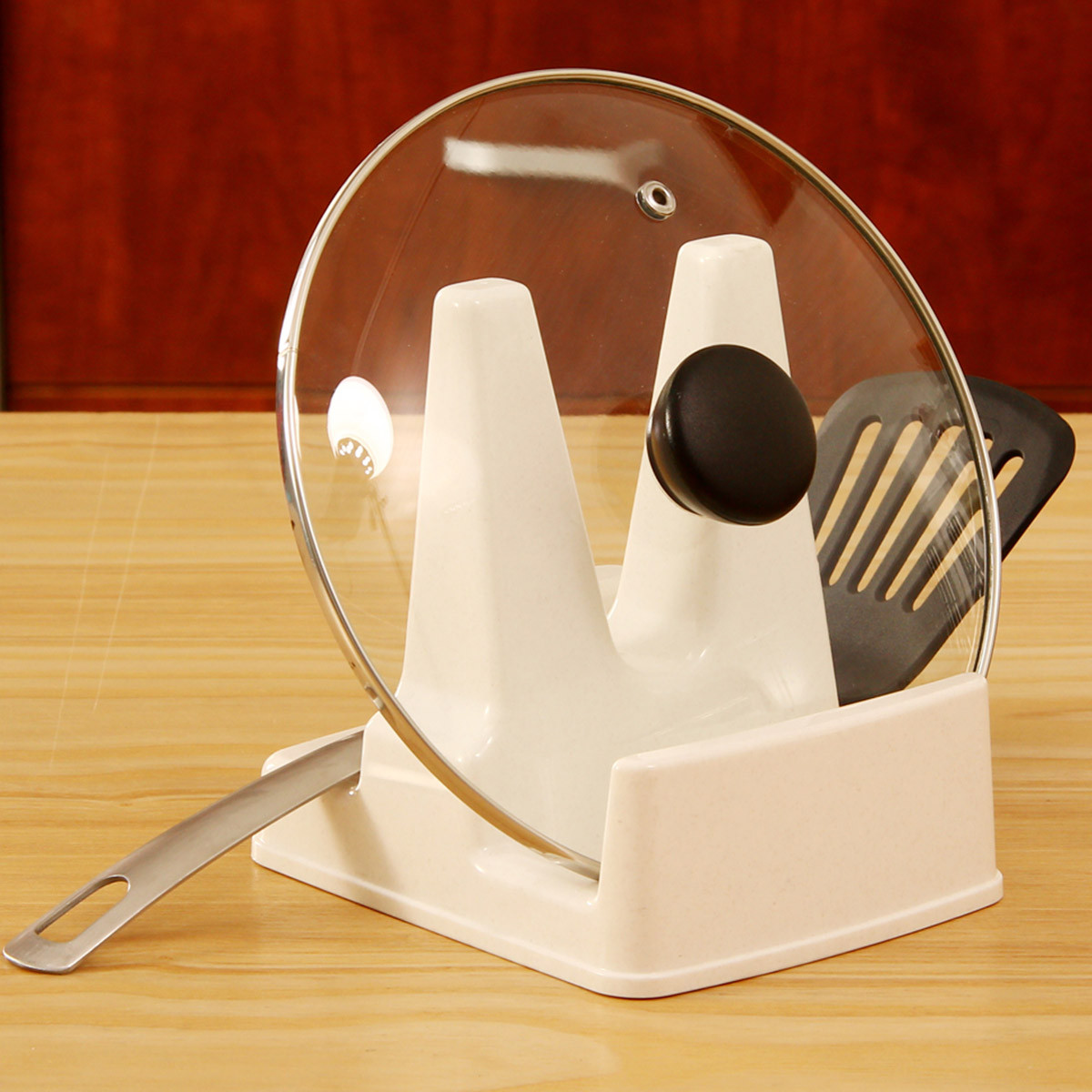 2个装 厨房锅盖座塑料锅盖砧板多用架 厨房置物架收纳架锅盖架